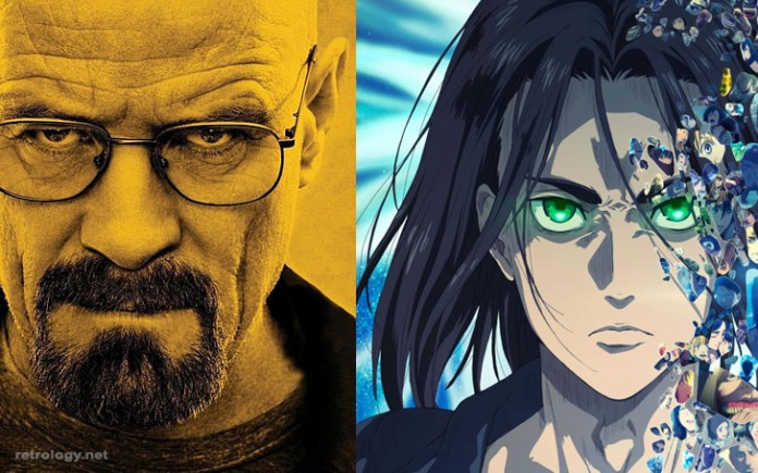 breaking bad fans review bombing attack on titan