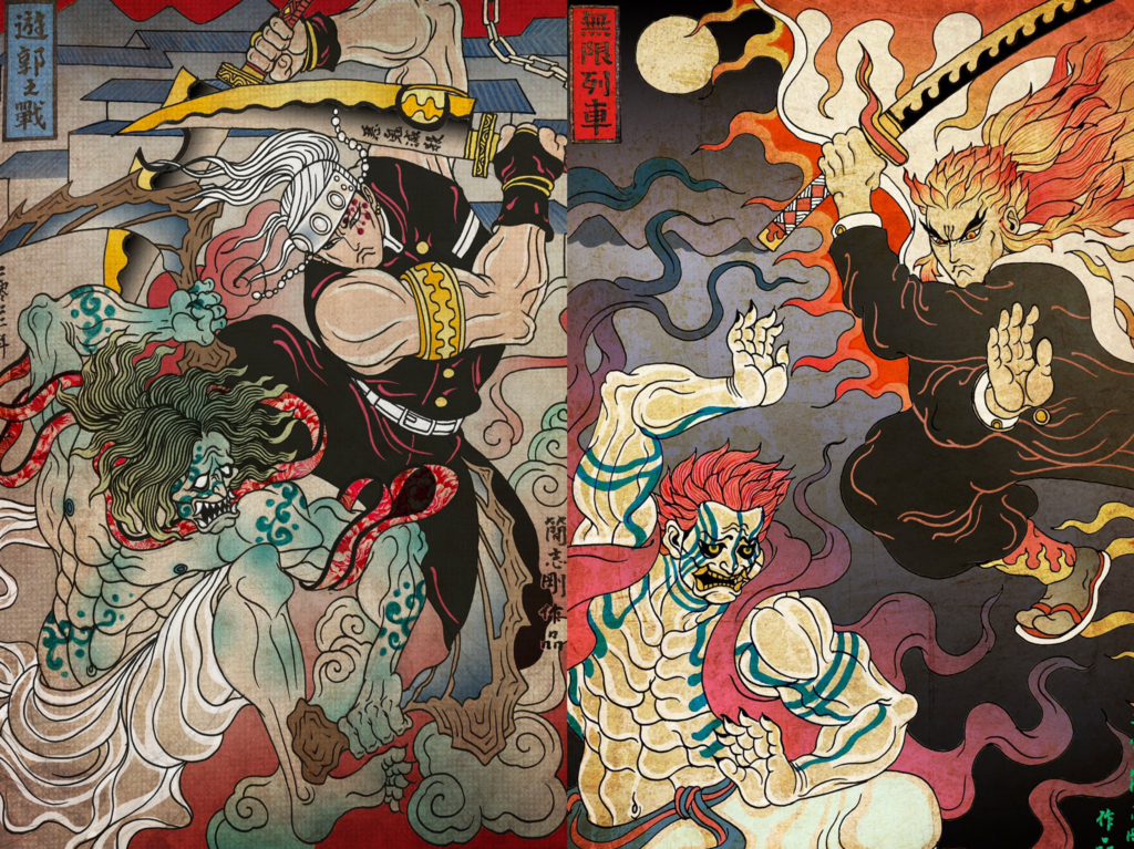 Anime in traditional Japanese art
