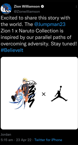 Nike teases a Naruto x Jordan Collab