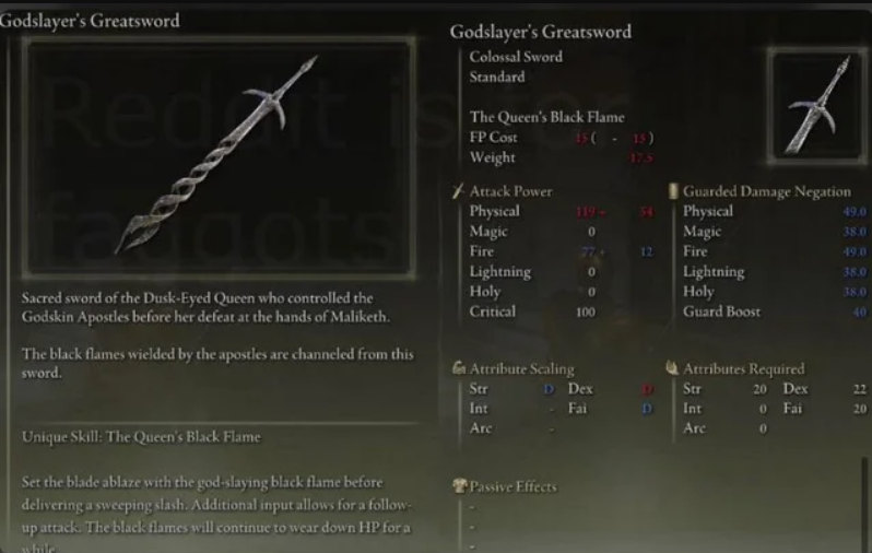 Godslayer’s Greatsword Best Faith Weapons Elden Ring