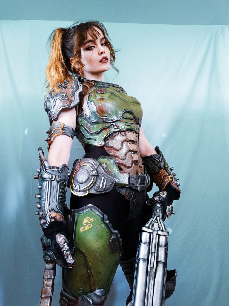 Female Doom Slayer cosplay by @mads_five