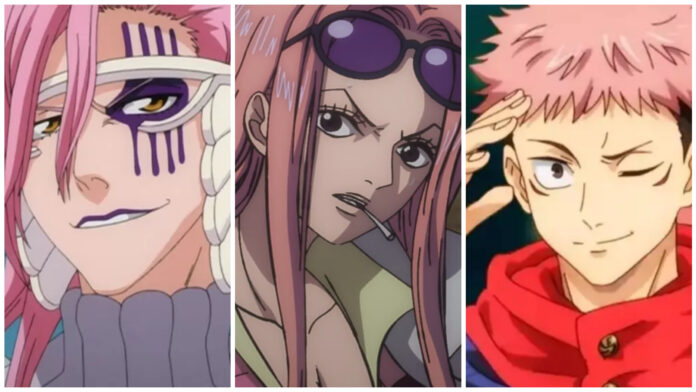 anime characters with pink hair