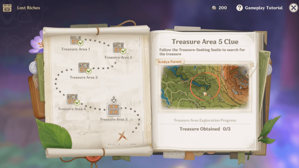 Genshin Impact: Treasure Area 5 Guide Map