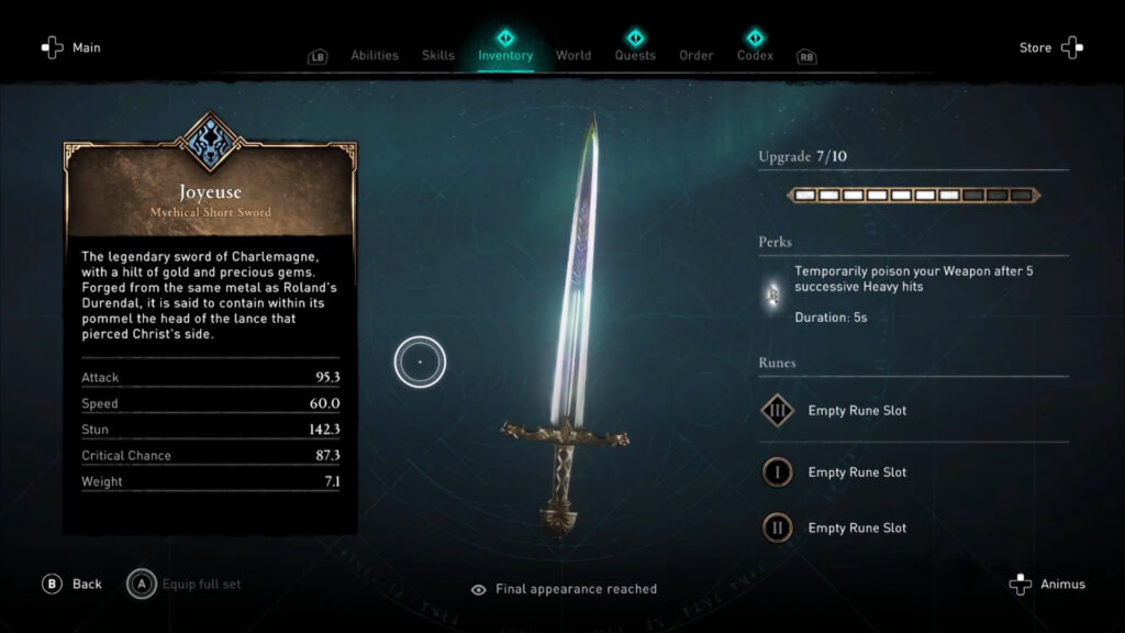assassin creed valhalla one handed swords