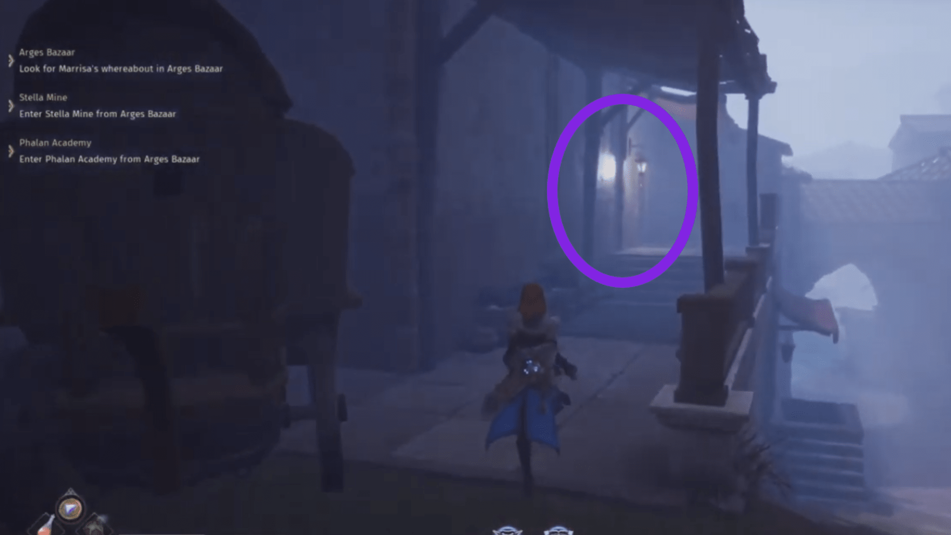 Door with hanging lantern